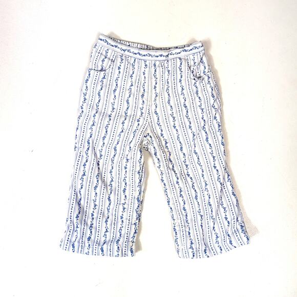 Vtg Janie and Jack Pants Girls Sz 12-18m Blue Antique Skates 2003 Corduroy Toile - Picture 1 of 8